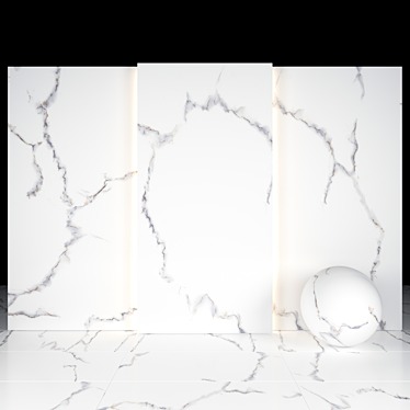 Alabama White Marble: Elegant Tiles & Slabs 3D model image 1 