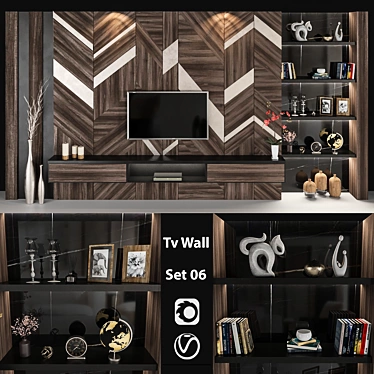 Versatile TV Wall Design 3D model image 1 