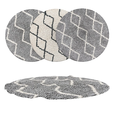 Round Carpets Set 185: Versatile and Realistic 3D model image 1 