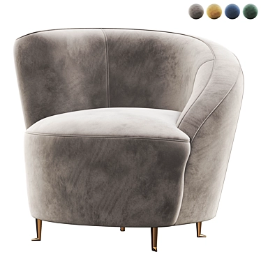 Sleek Eichholtz Khan Armchair 3D model image 1 