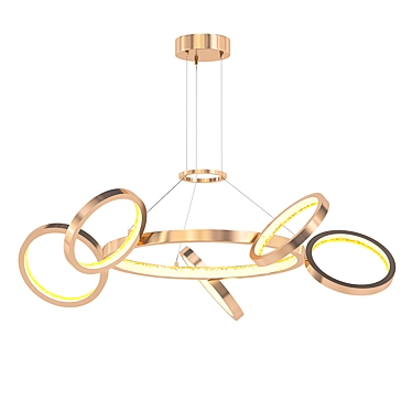 Modern LED Pendant Light with Rotating Rings 3D model image 1 