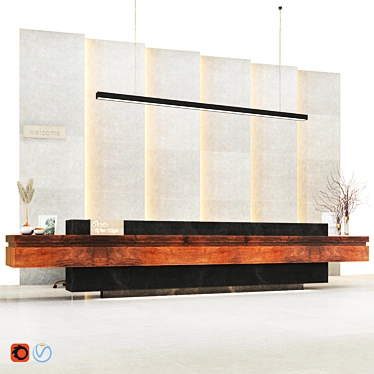 Modern Reception Desk: Stylish and Functional 3D model image 1 