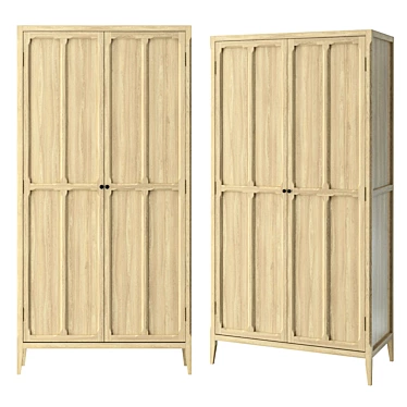 Eugenie 2-Door Wardrobe: Stylish & Spacious 3D model image 1 