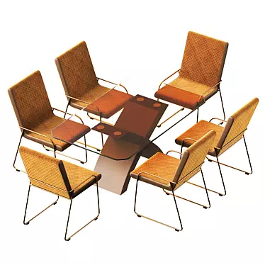 Modern Dining Set: Contemporary Tables & Chairs 3D model image 1 
