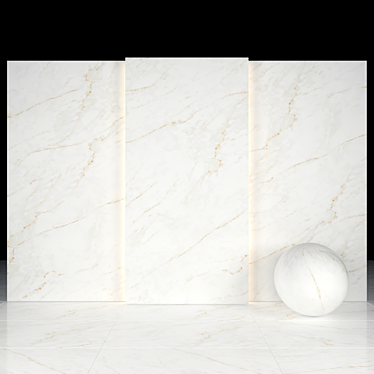 Elegant Calacatta Glossy Marble 3D model image 1 