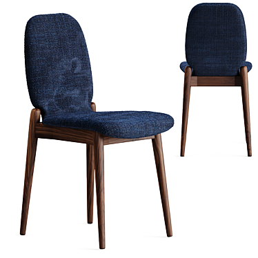 Scandinavian Walnut Albo Dining Chair 3D model image 1 