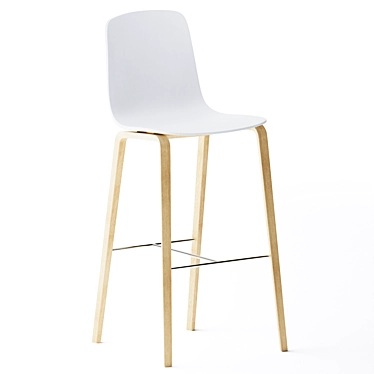 Elevated Elegance: Aavo Wooden Stool 3D model image 1 