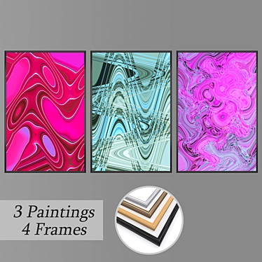 Elegant Wall Art Set with Multiple Frames 3D model image 1 