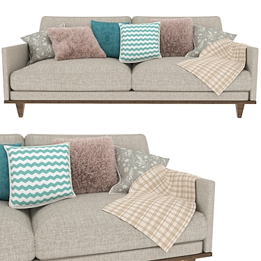 Cozy Comfort: MODDA Soft Sofa 3D model image 1 