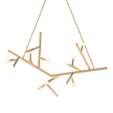 Minimalist Brass Chandelier 3D model image 1 