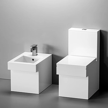 Modern Cube Design for Your Bathroom 3D model image 1 