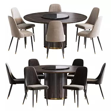 Modern Bary Chair & Otab Table Set 3D model image 1 