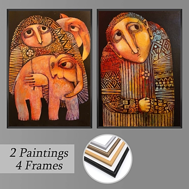 Artistic Wall Set No. 3116 with Versatile Frames 3D model image 1 