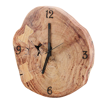 Asiriq Acacia Wood Clock 3D model image 1 