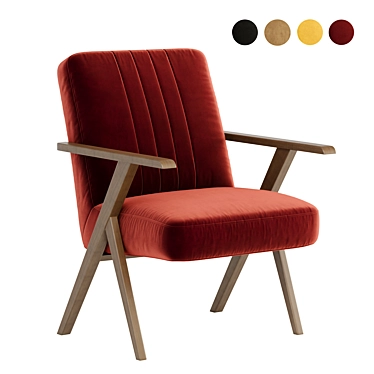 Elegant Benjara Wood Armchair 3D model image 1 