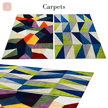 Elegant Polys Vets Rug 3D model image 1 