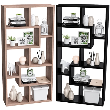 Modern Leveled Display Cabinet 3D model image 1 