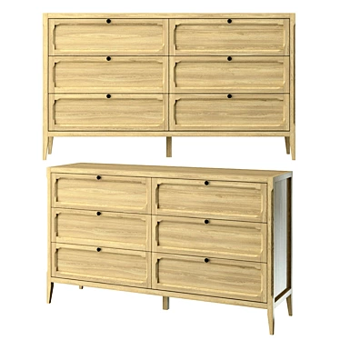 6-Drawer Eugenie Chest: Stylish and Spacious 3D model image 1 
