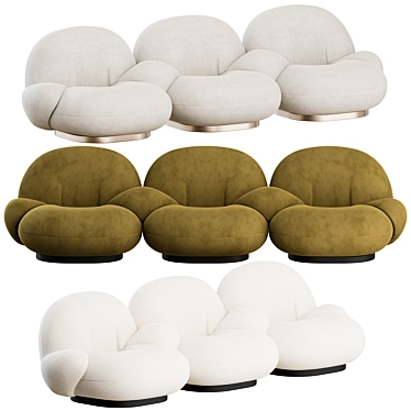 GUBI Pacha 3-Seater: Elegant & Comfortable Sofa 3D model image 1 