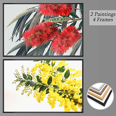 Modern Wall Art Set with Multiple Frames 3D model image 1 