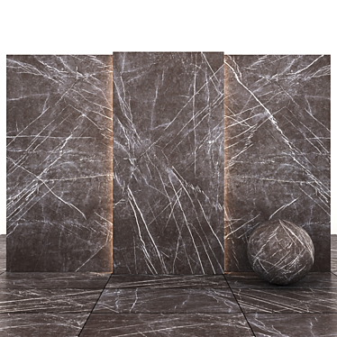 Glossy Gray Stone Texture - Versatile 7 Tile Set 3D model image 1 