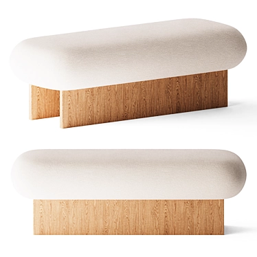 L'art Double Ottoman: Functional and Stylish 3D model image 1 