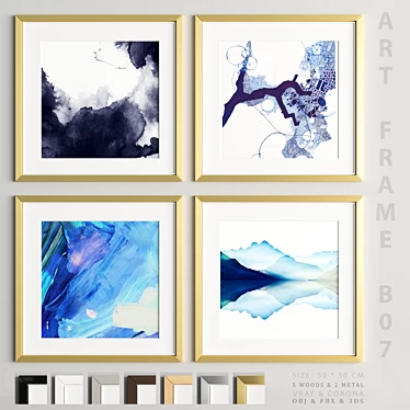 Elegant Art Frame Collection 3D model image 1 