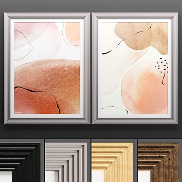 Modern Art Frame Set 701 3D model image 1 