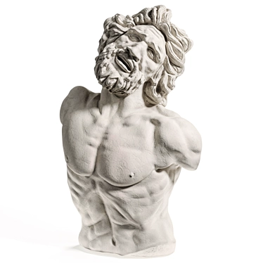 Roman Laocoon Bust Sculpture 3D model image 1 