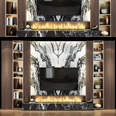 Modern TV Wall Set 3D model image 1 