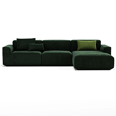 Devilius Conff Velvet Green Sofa 3D model image 1 