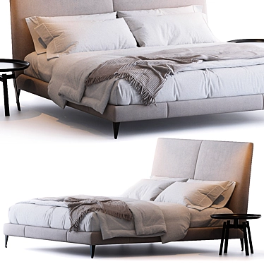 Elegant Demetra Bed & Husk Table 3D model image 1 