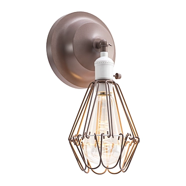 Vintage Wire Cage Wall Light 3D model image 1 
