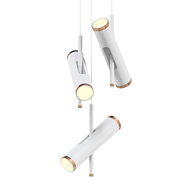 Elegant Rainer Chandelier in White 3D model image 1 