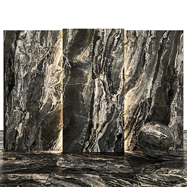 Orobico Dark Marble: Elegant, Versatile Slabs & Tiles 3D model image 1 