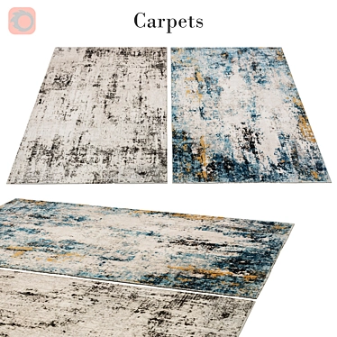 Luxurious Floral Print Area Rug 3D model image 1 