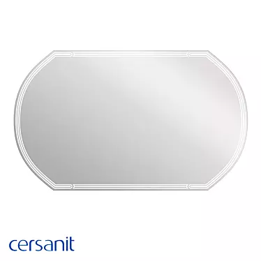 Oval LED Mirror 100x60 with Anti-Fog Illumination 3D model image 1 