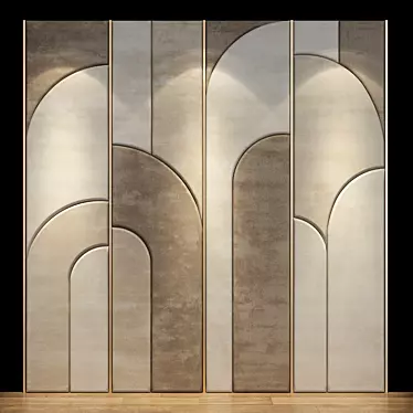 Modern Geometric Wall Panel 3D model image 1 