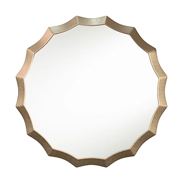 Elegant Scalloped Round Mirror 3D model image 1 