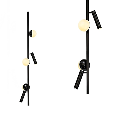 Sleek LED Pendant Lights 3D model image 1 