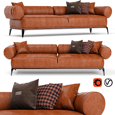 Elegant Gianfranco Ferre Sofa 3D model image 1 