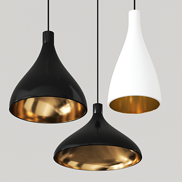 Sleek Swell Pendant Light 3D model image 1 