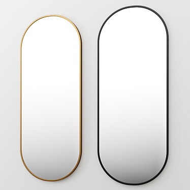 Solanas Oval Mirror: Thermo Lacquered Aluminium Elegance 3D model image 1 