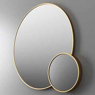Elegant Amalfi Brass Mirror 3D model image 1 
