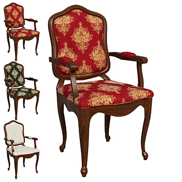Elegant Wood Chair: 3 Textile Options 3D model image 1 