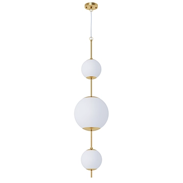 Bubles 1 Suspension: Elegant Glass and Brass Pendant 3D model image 1 