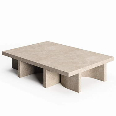 Minimalist Stone Low Table 3D model image 1 