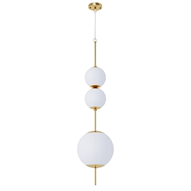 Elegant Brass and Glass Suspension 3D model image 1 