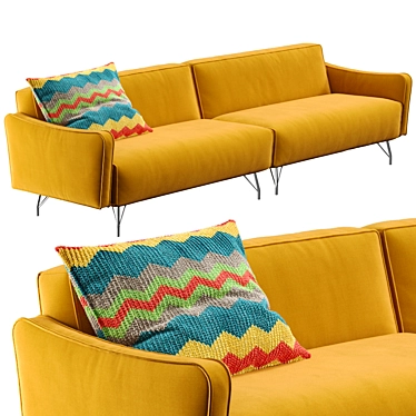 Vibrant Pop Sofa: Sleek and Stylish 3D model image 1 