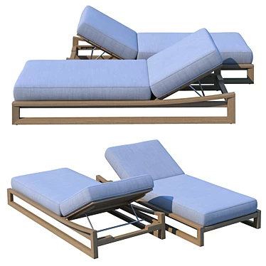 Sebastian Teak Chaise Lounge 3D model image 1 